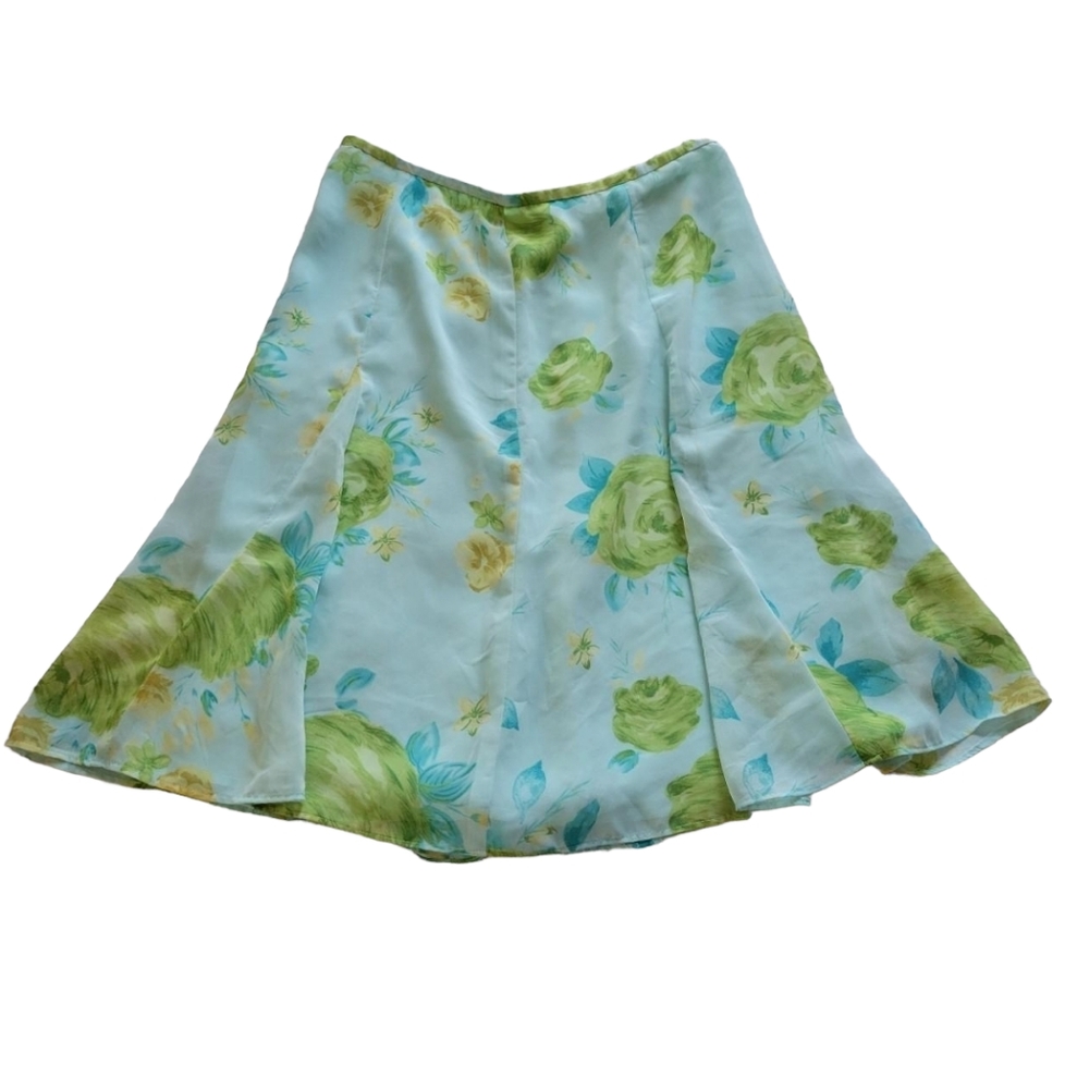 blue rose midi skirt